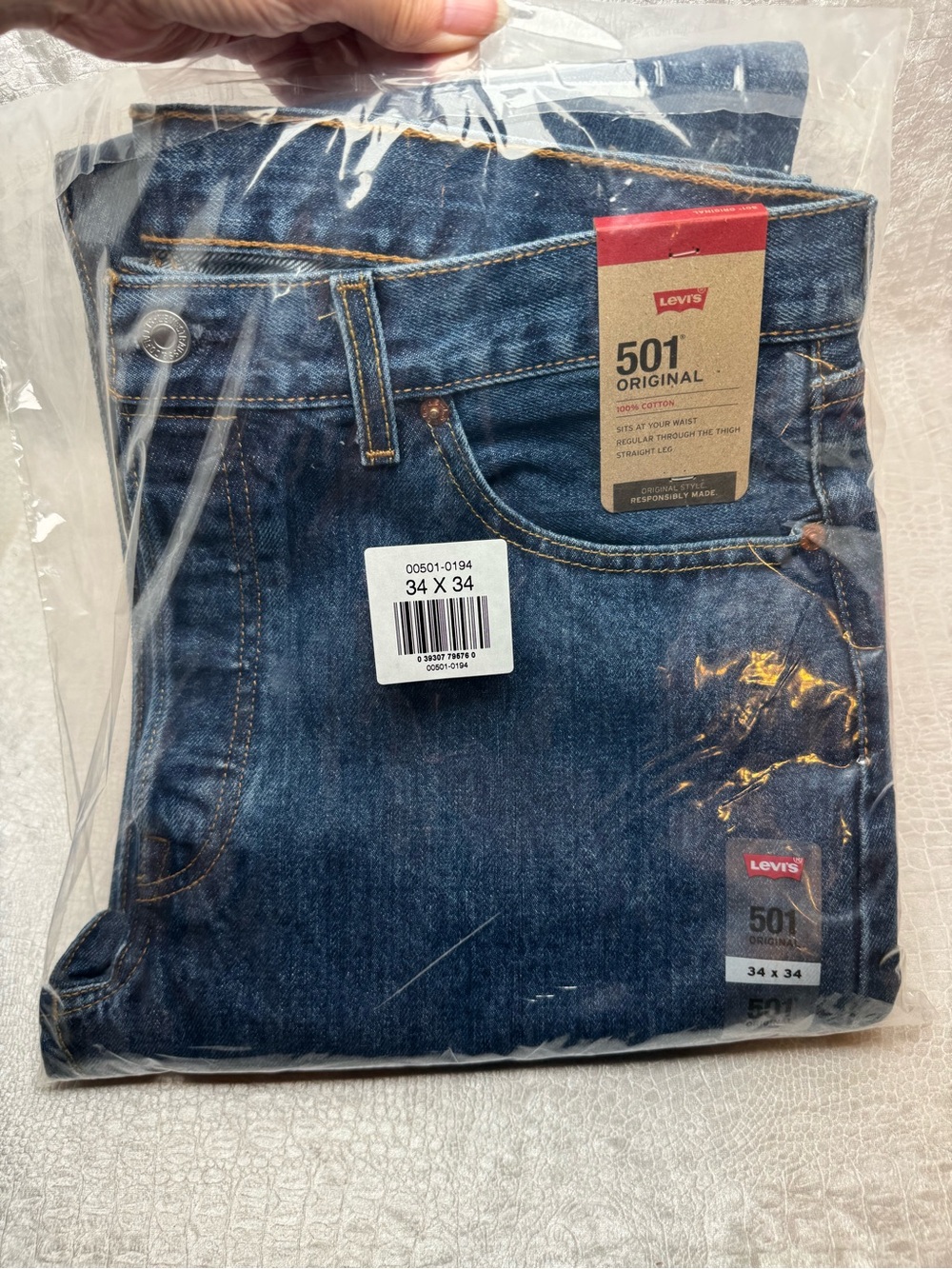 Levi’s Original 501 Button Fly Jeans Men’s 34x34, New